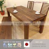 Durable and Reliable dining room table designs with various kind of wood made in Japan