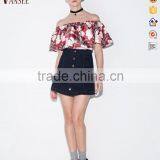 Women's Flower Print Short Sleeve Fashion Top T-shirt Blouses thumbnail-1