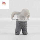 Silicone Tea Infuser Mr and Mrs Tea, Set of 2, Grey and Black; Mr and Mrs Tea Silicone Tea Strainer With Set of 2 Grey and Pink