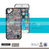 For IPhone Cover Manufacture Seashell for IPhone 6 Plus 5.5" Fashion Embossed Painting Bling Seashell Fancy Stones Phone Cover