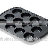 Hot Sale 12 Cups Non-stick Carbon Steel Muffin Baking Tray thumbnail-2