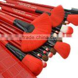 24 Red Makeup Brush Set Toiletry Crocodile Grain Colour Makeup Tools 24 Makeup Brush thumbnail-3