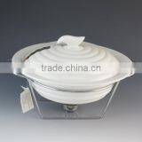 White Porcelain Casserole With Iron Rack thumbnail-5