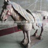 Carved Antique Imitation Wooden Horse Sculpture Home Hotel Decoration thumbnail-2