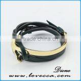 2017 Wholesale Leather Half Cuff Mens Anchor Bracelets thumbnail-3