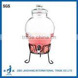 12L Glass Beverage Dispenser With Faucet and Metal Stand thumbnail-1