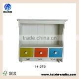 Kitchen Wall Hanging Cabinet Shelf With 3 Colorful Drawers thumbnail-1