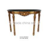Hand Carved Living Room Furniture Small Size Console Table With Green Marble thumbnail-6