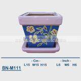 Vietnamese Ceramic Hand Carved Mini Flower Pot BN-M111 thumbnail-1