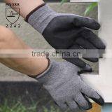 NMSAFETY Industrial Black Latex Coated Gray Yarn Glove/wear-resistant Palm Coated Gloves thumbnail-1
