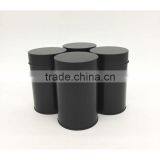 Plain Black Round Tea Tin Box With Inner Lid thumbnail-3