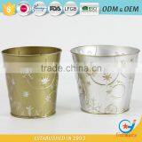 Wholesale Powder Coated Metal Homeware Embossing Outdoor Flowers in Pots Wholesale Metal Pots Face Flower Pot thumbnail-3