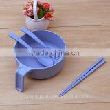 Yiwu High Quality New Product Customized Plastic Wheat Straw Rice Bowl With Fork,chopsticks and Spoon thumbnail-5