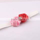 Rolled Handmade Rose Flower Headband Satin Flower Hair Band thumbnail-1