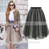 European Style Elegant Organza Long Skirts for Women thumbnail-2