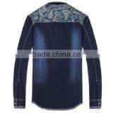 Latest Long Sleeve Jeans Shirt for Men With Printing ,combination Printing Men's Jeans Shirt,jeans Men Shirt for Wholesale thumbnail-2