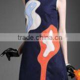 Sleeveless A Line Short Skirt Ladies Smart Casual Dress /Neck Waist Zipper Short thumbnail-1