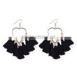 Bohemian Jewelry Nylon Colorful Tassel Charms Earrings for Women thumbnail-3
