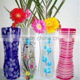 China Clear Plastic Bag Flower Vase,plastic Bag Flower Vase,folding Plastic Flower Vase