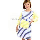 2017 New Arrival Baby Clothes Wholesale Hot Sale Cotton Cheap Blue Stripe Children's Boutique Fashion Adult Size Baby Girl Dress thumbnail-4