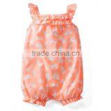 Sleeveless Ruffles and Flutter-sleeves Woven Rabbit Print Baby Girl Rompers for Kids Children Bodysuit thumbnail-1