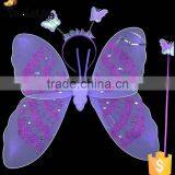 Event Party Supplies Kids Fashion Nylon Butterfly Glitter Wings Sets thumbnail-1