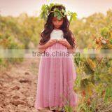 Baby Girls Pink Tulle Dress Floral Girls Long Dress thumbnail-2