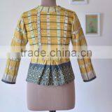 Handmade Vintage Kantha Boho Jacket in One of a Kind Yellowish Print ~ Small thumbnail-4