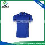 New Style Royal Blue Cotton Spandex Slim Fit Custom Ribbed Knit Collar Golf Polo Shirt thumbnail-1