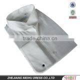 Men's White Linen Shirt With Chinese Collar/Mandarin Collar and French Cuff thumbnail-1