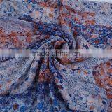 Voile Scarves & Wraps Rectangle Blue Orange Flower Ladies Fashion Scarves thumbnail-2