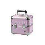 Pink Padded Aluminum Beauty Cases For Display , Purple Leather Panel thumbnail-1