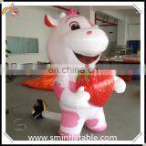 Commercial Vivid Inflatable Cow, Animated Inflatable Pink Cow With Strawberry, Advertising Inflatable Cattle for Oudoor Event thumbnail-2
