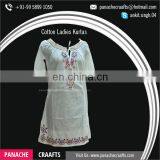 White Embroidered Neck Design Long Kurtis thumbnail-3