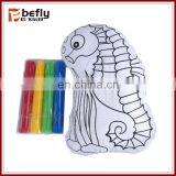 Seahorse shape colorful painting toy with pen