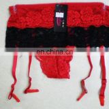 new design sexy lace panty with garters belt