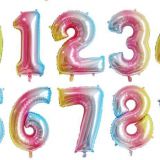 high quality 32 inch number 0-9 balloon gradient color stock fast delivery