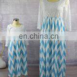 2019 Women Mommy and me Maxi Dresses Baby Girls Lace Zigzag Chevron Dress (this Link for WOMAN) thumbnail-6