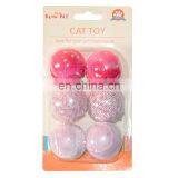 Red and Pink Pack of 6 Set Round Ball Cat Scratching Toy thumbnail-1
