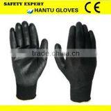 good quality black PU gloves/black PU coated gloves for sale