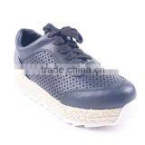 Bottom Jagged Female Breathable Straw Interlay Outsole Lace up Ladies Sneakers thumbnail-2