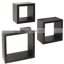 Плавающий настенный квадратный кубический органайзер, деревянный настенный полку