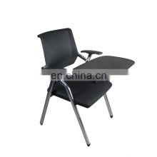 integrated convenient plastic meeting portable backrest training conference mesh office chair with folding writing board