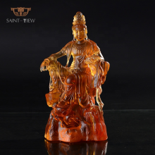 High Quality Tanwan Liuli Crystal Kwan Yin Bodhisattva Religious Buddha Statue