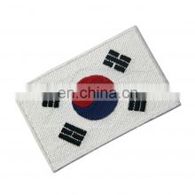 Country Flag woven patch, South Korean flag iron on embroidery patches custom embroidered patch
