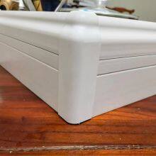 Guangdong Wood Grain Laminating 8cm Bamboo Wood Fiber Floor Floor Hidden Nail Corner Line Waterproof Gray White PVC Baseboard thumbnail-2