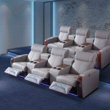 Private Villa Audio-visual Room Leather Electric Sofa Home Theater Electric Multi-functional Sofa Combination thumbnail-3