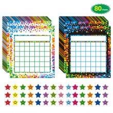 80 Pack Incentive Reward Chart for Classroom Home Behavior for Kids Students With 2400 Pieces Star Stickers