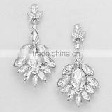2016 New Gold Earring Crystal Flower Petals Drop Evening Earring Luxury Fashion Earring thumbnail-2