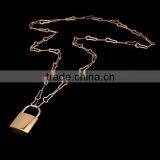 Fashion Europe Luxury Long 316L Stainless Steel Lock Necklaces thumbnail-3